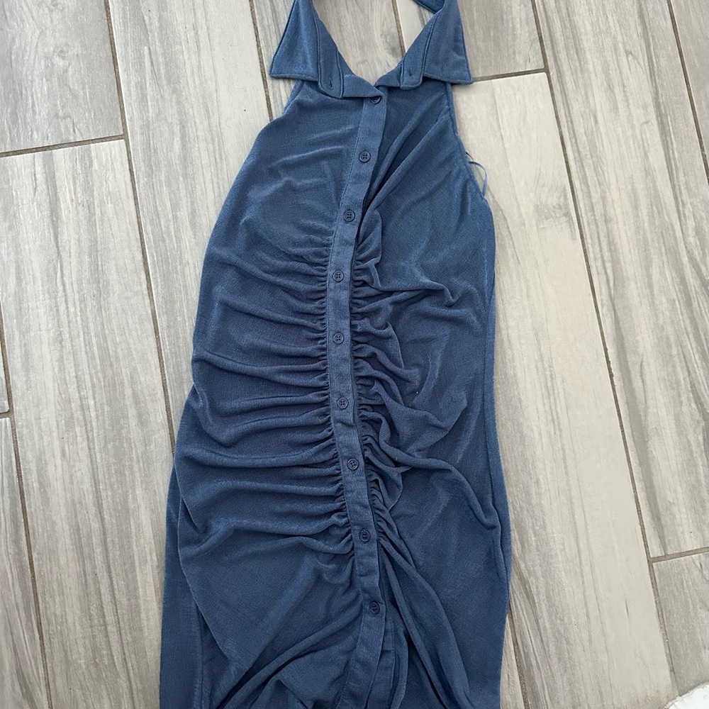 New York & Company Blue Mini Dress